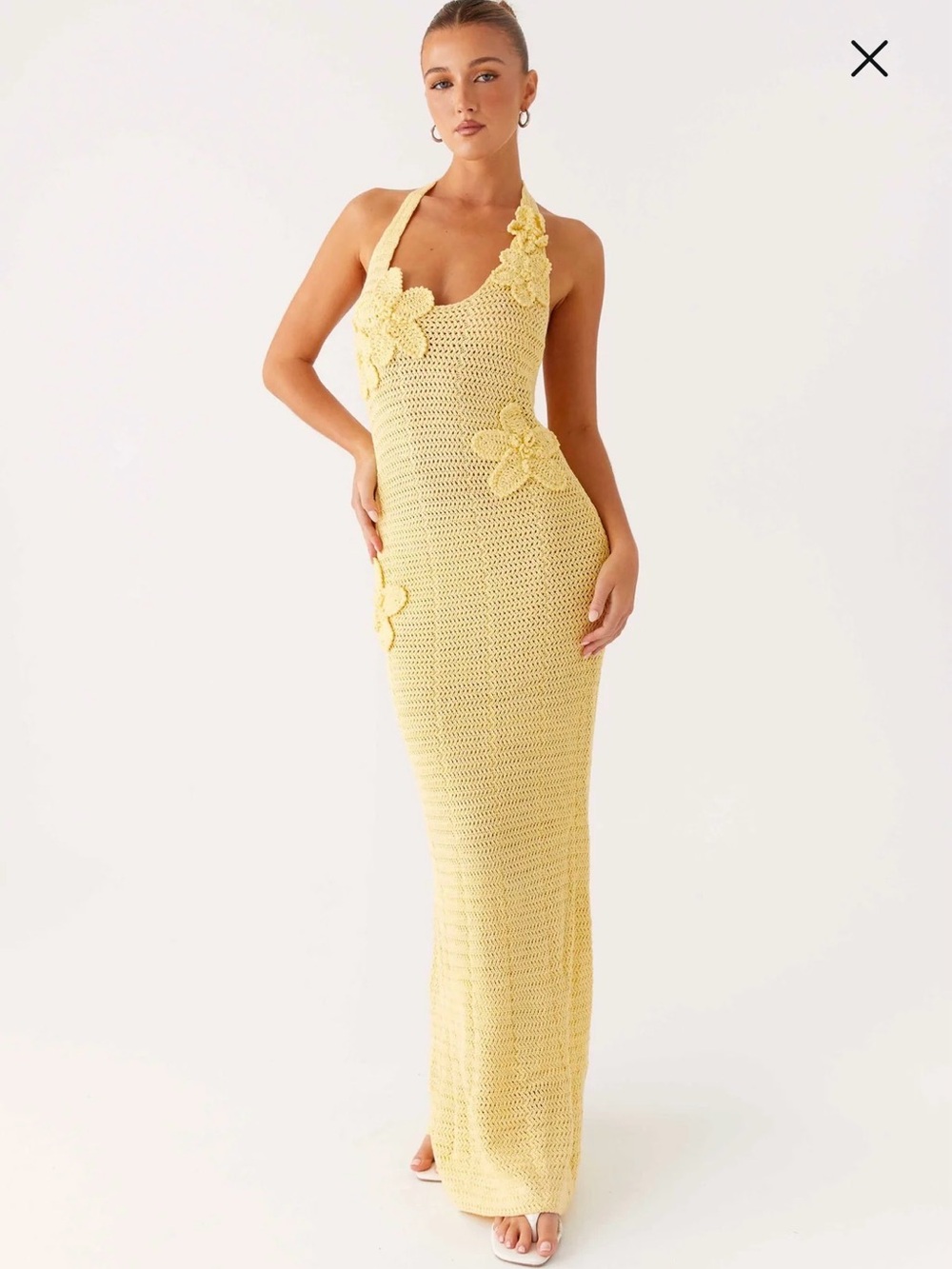 NWT Peppermayo Novalee Flower Crochet Maxi Dress S/M